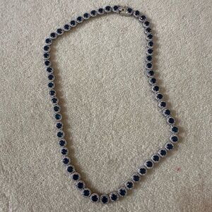 Elegant Silver and Blue Necklace